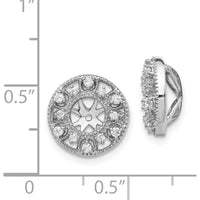 14K White Gold Fancy Diamond Earring Jackets with Cluster Round Diamonds - 0.02 Carats Total Diamond Weight by Monteluci Fine Jewelry