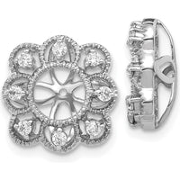 14K White Gold Fancy Diamond Earring Jackets with Round Cluster Diamonds - 0.24 Carats Total Diamond Weight by Monteluci Fine Jewelry