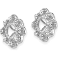 14K White Gold Fancy Diamond Earring Jackets with Round Cluster Diamonds - 0.24 Carats Total Diamond Weight by Monteluci Fine Jewelry