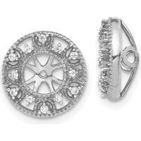 14K White Gold Fancy Diamond Earring Jackets with Round Diamonds - 1 Carats Total Diamond Weight by Monteluci Fine Jewelry