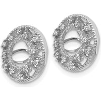 14K White Gold Fancy Diamond Earring Jackets with Round Diamonds - 1 Carats Total Diamond Weight by Monteluci Fine Jewelry