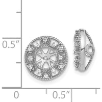 14K White Gold Fancy Diamond Earring Jackets with Round Diamonds - 1 Carats Total Diamond Weight by Monteluci Fine Jewelry