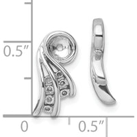 14K White Gold Fancy Earring Jackets with Round Diamond Mountings - 1.3mm Stones by Oro Pregiato