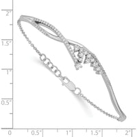 14K White Gold Fancy Florina Diamond Half-Bangle Bracelet with Prong Set Round Diamonds - 0.5 Carats Total Diamond Weight by Monteluci Fine Jewelry