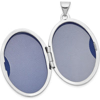 14K White Gold Fancy Half Swirl Design Locket Pendant - Engravable and Polished Finish by Monteluci Fine Jewelry