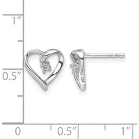14K White Gold Fancy Heart Earring Mountings with Round Diamond Cradles - 0.025 Carat Total Diamond Weight by Monteluci Fine Jewelry