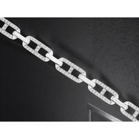 14K White Gold Fancy Link Bracelet with Round Diamonds - 0.50 Carat Total Diamond Weight - Royal Jewelry