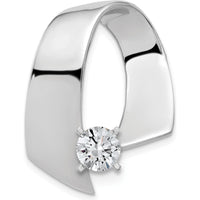 14K White Gold Fancy Peg-Set Diamond Slide Mounting Fits Up to 10mm Omega - Rhodium Plated by Oro Pregiato