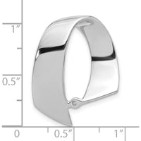 14K White Gold Fancy Peg-Set Diamond Slide Mounting Fits Up to 10mm Omega - Rhodium Plated by Oro Pregiato
