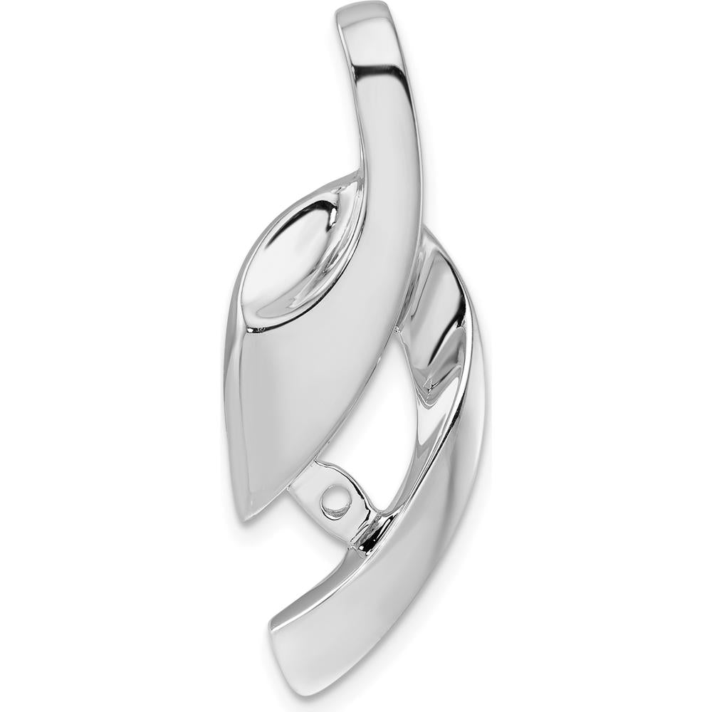 14K White Gold Fancy Peg-Set Diamond Slide Mounting for Custom Pendant - Fits Up to 6mm Omega by Oro Pregiato