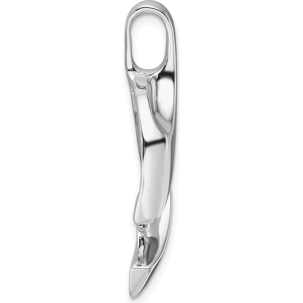 14K White Gold Fancy Peg-Set Diamond Slide Mounting for Custom Pendant - Fits Up to 6mm Omega by Oro Pregiato