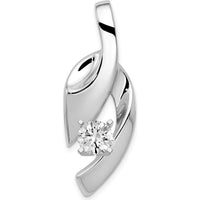 14K White Gold Fancy Peg-Set Diamond Slide Mounting for Custom Pendant - Fits Up to 6mm Omega by Oro Pregiato