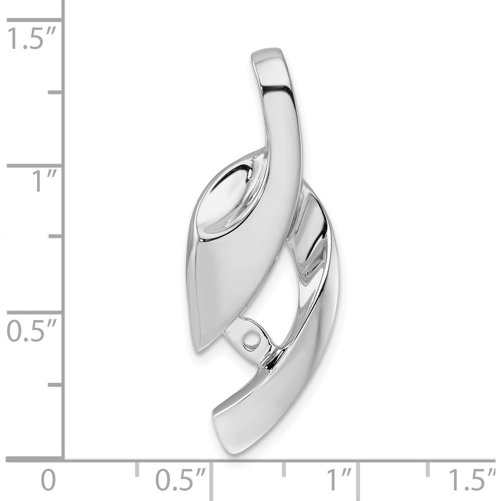 14K White Gold Fancy Peg-Set Diamond Slide Mounting for Custom Pendant - Fits Up to 6mm Omega by Oro Pregiato