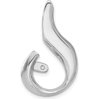 14K White Gold Fancy Peg-Set Diamond Slide Mounting for Up to 6mm Omega Chains - Rhodium Plated Finish by Oro Pregiato
