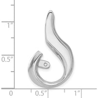 14K White Gold Fancy Peg-Set Diamond Slide Mounting for Up to 6mm Omega Chains - Rhodium Plated Finish by Oro Pregiato