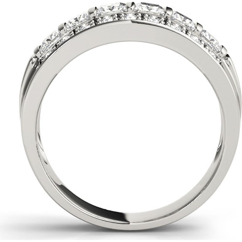 14K White Gold Fancy Shape Princess Lab-Grown Diamond Wedding Band - 0.875 Carat Total Weight - Size 7-1/2 by Robinson's Jewelers