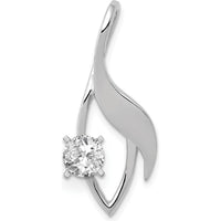 14K White Gold Fancy Slide Pendant Mounting for 3mm Regular or 6mm Omega - Rhodium Plated by Oro Pregiato