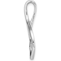 14K White Gold Fancy Slide Pendant Mounting for 3mm Regular or 6mm Omega - Rhodium Plated by Oro Pregiato