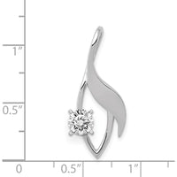 14K White Gold Fancy Slide Pendant Mounting for 3mm Regular or 6mm Omega - Rhodium Plated by Oro Pregiato