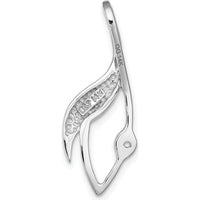 14K White Gold Fancy Slide Pendant Mounting for 3mm Regular or 6mm Omega - Rhodium Plated by Oro Pregiato