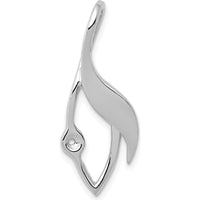 14K White Gold Fancy Slide Pendant Mounting for 3mm Regular or 6mm Omega - Rhodium Plated by Oro Pregiato