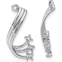 14K White Gold Fancy Twist Diamond Earring Jacket Mountings - 0.06 Carats Total Diamond Weight by Monteluci Fine Jewelry