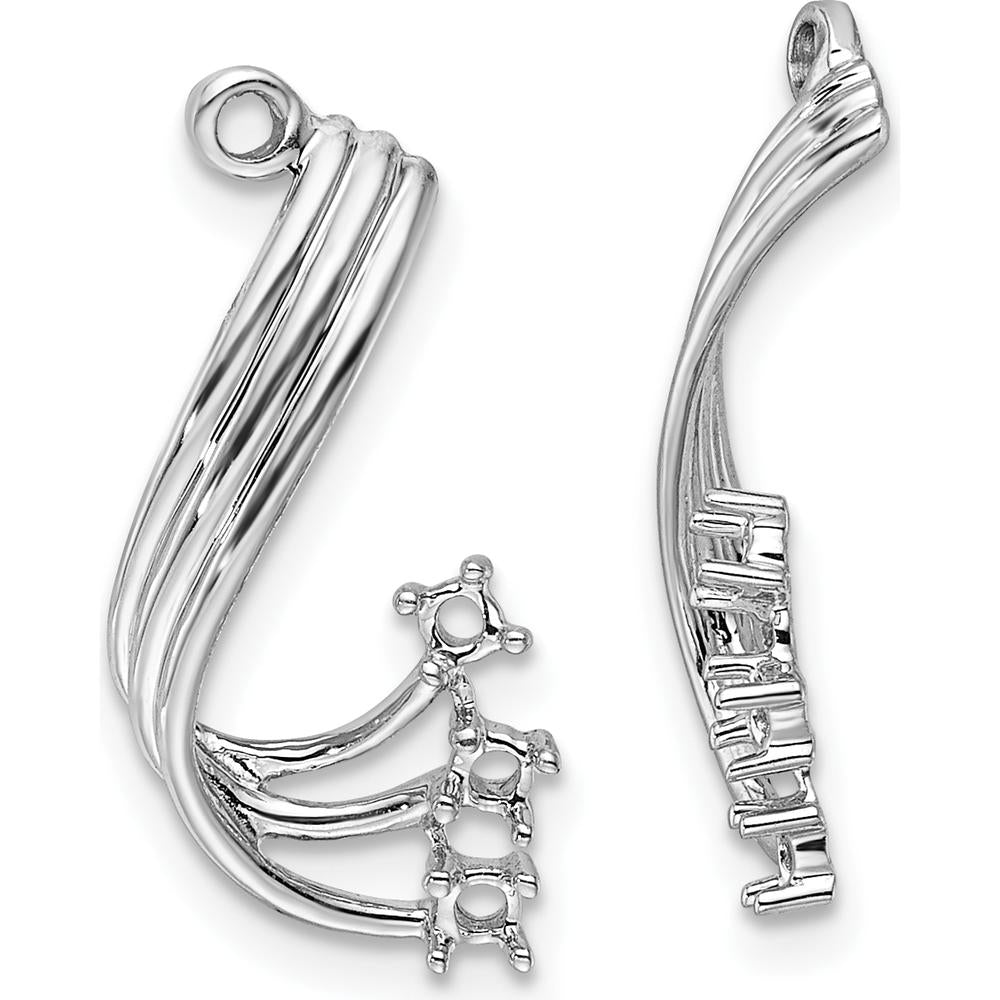 14K White Gold Fancy Twist Diamond Earring Jacket Mountings - 0.06 Carats Total Diamond Weight by Monteluci Fine Jewelry