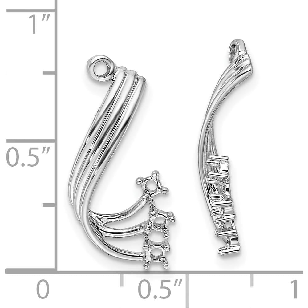14K White Gold Fancy Twist Diamond Earring Jacket Mountings - 0.06 Carats Total Diamond Weight by Monteluci Fine Jewelry