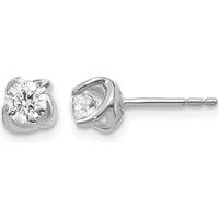 14K White Gold Fancy Twist Diamond Stud Earrings - 0.24 Carat Total Diamond Weight by Monteluci Fine Jewelry