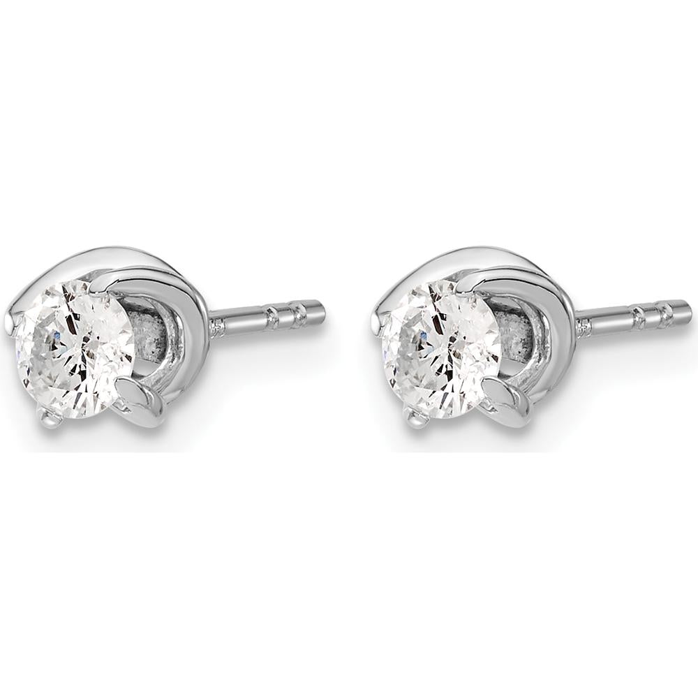 14K White Gold Fancy Twist Diamond Stud Earrings - 0.24 Carat Total Diamond Weight by Monteluci Fine Jewelry