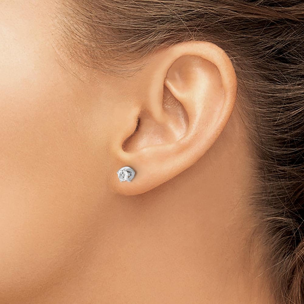 14K White Gold Fancy Twist Diamond Stud Earrings - 0.24 Carat Total Diamond Weight by Monteluci Fine Jewelry