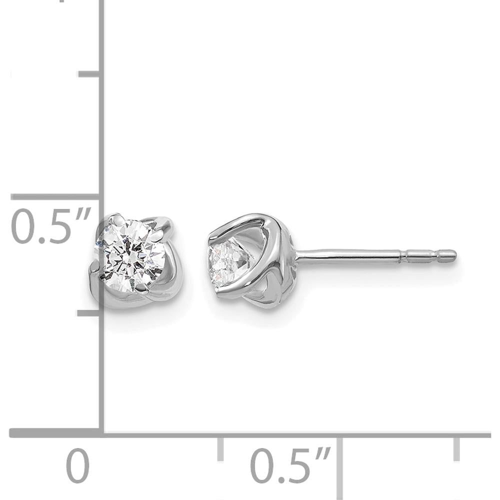 14K White Gold Fancy Twist Diamond Stud Earrings - 0.24 Carat Total Diamond Weight by Monteluci Fine Jewelry