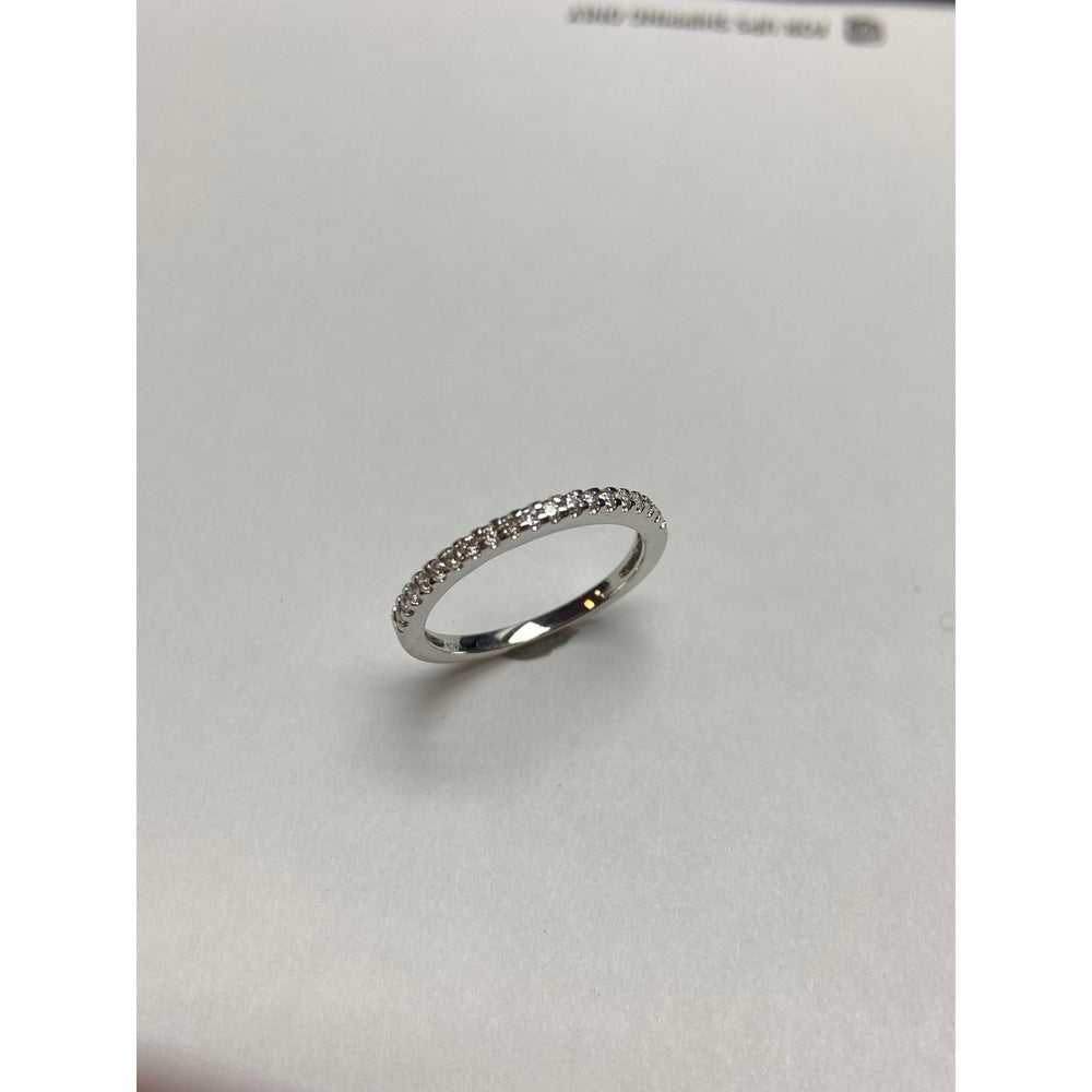 14K White Gold Fashion Band with Prong-Set Round Diamonds - 0.22 Carat Total Diamond Weight by Auriventus