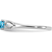 14K White Gold Fashion Ring with Cushion Cut Blue Topaz and Diamond Accents - 1.0 Carat Total Gem Weight by 0
