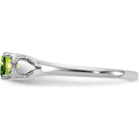 14K White Gold Fashion Ring with Cushion Cut Peridot and Diamond Accents by 0