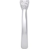 14K White Gold Fashion Ring with Emerald Cut and Pear Shape Diamonds - 0.76 Carat Total Diamond Weight by Auriventus
