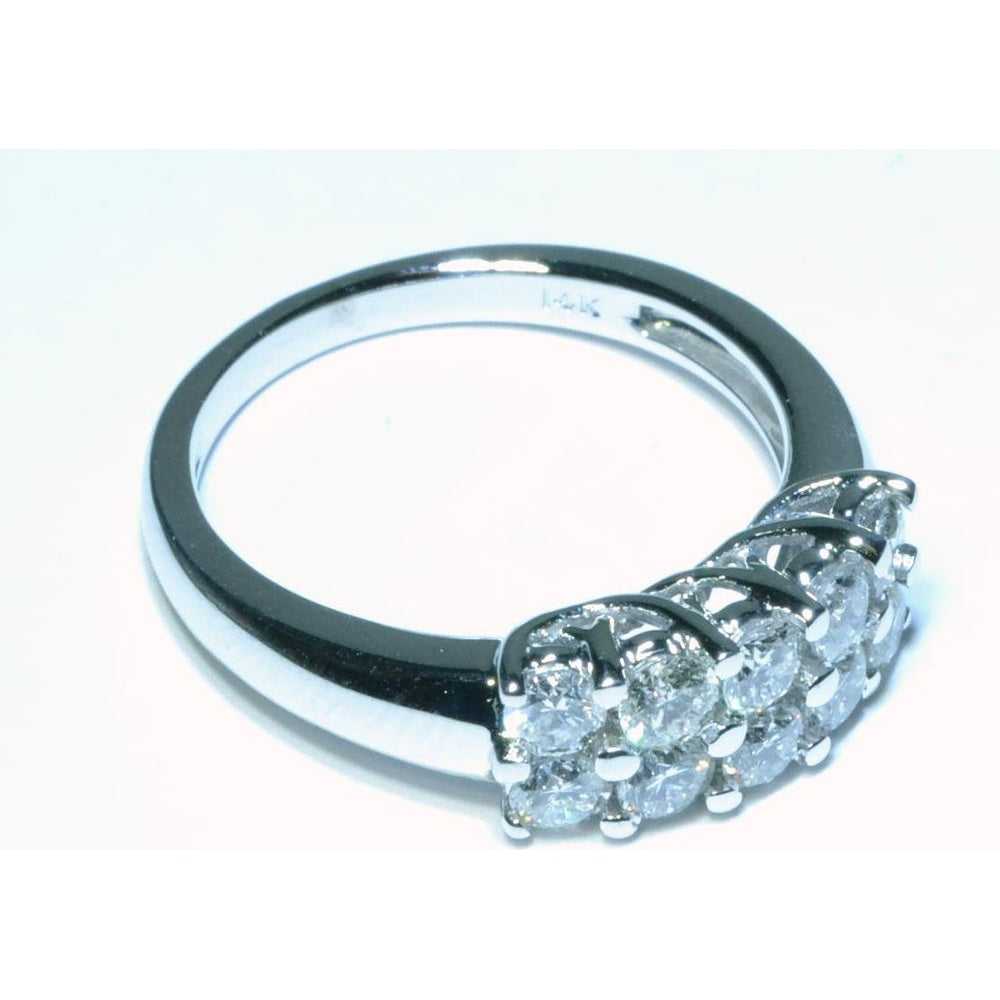 14K White Gold Fashion Ring with Pavé Set Round Brilliant Diamonds - 1.10 Carat Total Diamond Weight by Auriventus