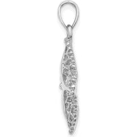 14K White Gold Filigree Starfish Pendant with Rhodium Plating by Oro Pregiato