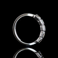 14K White Gold Five-Stone Bezel Set Asscher Cut Lab Diamond Eternity Band - 1.04 Carat Total Diamond Weight - Covaloro Fine Jewelry