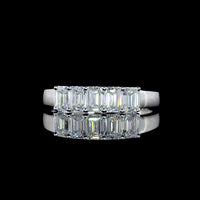 14K White Gold Five Stone Emerald Cut Diamond Band with E-F VS1 Lab Diamonds - 0.97 Total Carat Weight - Covaloro Fine Jewelry