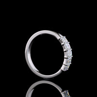 14K White Gold Five Stone Emerald Cut Diamond Band with E-F VS1 Lab Diamonds - 0.97 Total Carat Weight - Covaloro Fine Jewelry