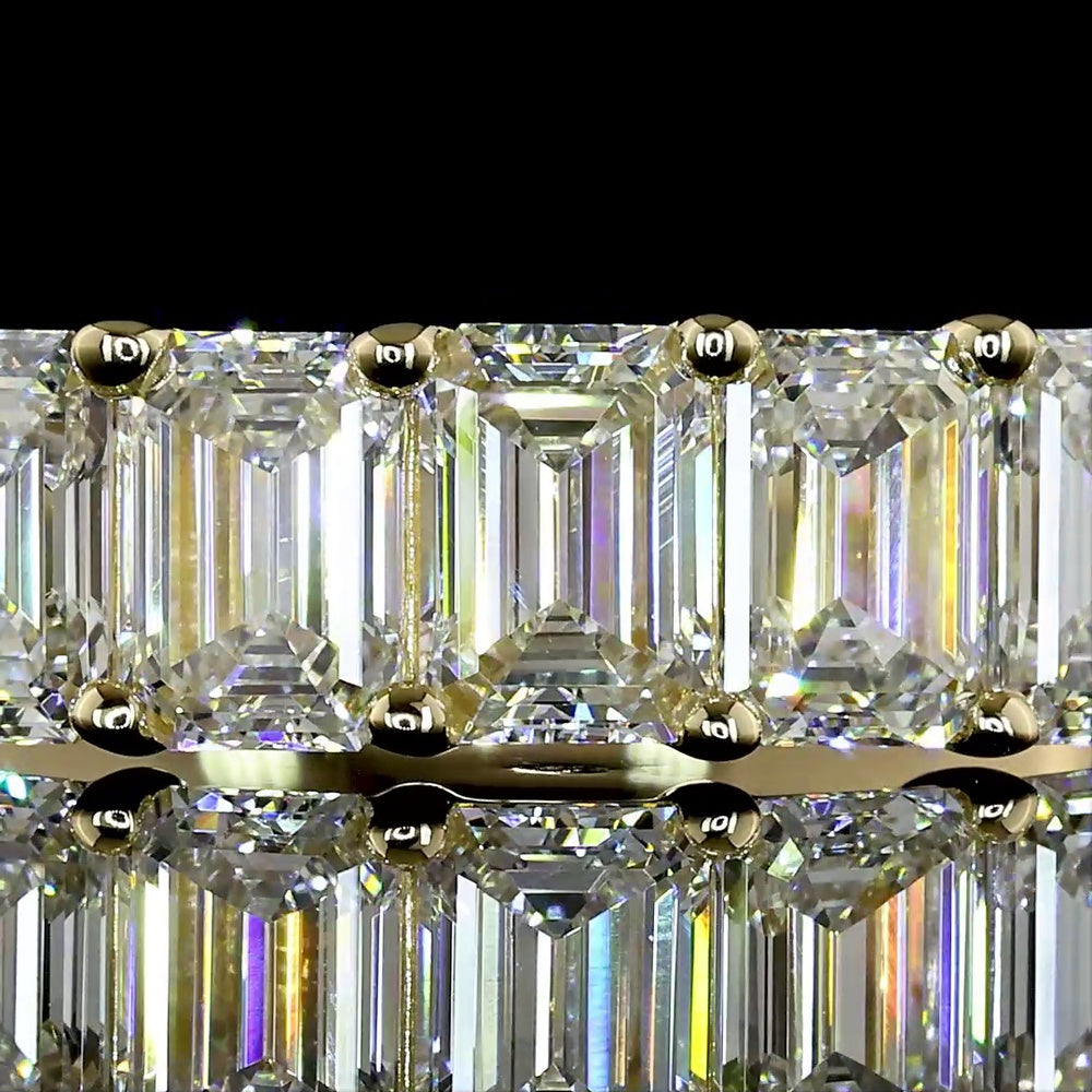 14K White Gold Five Stone Eternity Band with Emerald Cut Lab Grown Diamonds - 1.03 Carat Total Weight (E-F Color, VS1 Clarity) - Covaloro Fine Jewelry
