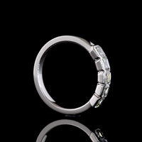 14K White Gold Five Stone Eternity Band with Half Bezel Set Asscher Cut Lab Grown Diamonds - 1.17 Carats Total Diamond Weight - Covaloro Fine Jewelry