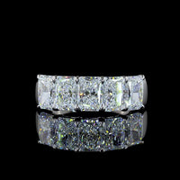 14K White Gold Five Stone Eternity Band with North-South Radiant Cut Lab Diamonds - 3.08 Carats Total Diamond Weight - Covaloro Fine Jewelry