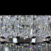 14K White Gold Five Stone Eternity Band with North-South Radiant Cut Lab Diamonds - 3.08 Carats Total Diamond Weight - Covaloro Fine Jewelry