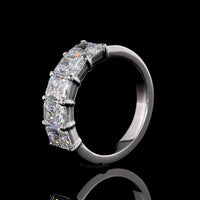 14K White Gold Five Stone Eternity Band with North-South Radiant Cut Lab Diamonds - 3.08 Carats Total Diamond Weight - Covaloro Fine Jewelry