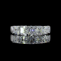 14K White Gold Five Stone Eternity Band with Prong Set Asscher Cut Lab Diamonds - 2.06 Carat Total Diamond Weight, E-F Color, VS Clarity - Covaloro Fine Jewelry