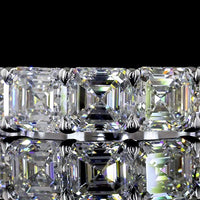 14K White Gold Five Stone Eternity Band with Prong Set Asscher Cut Lab Diamonds - 2.06 Carat Total Diamond Weight, E-F Color, VS Clarity - Covaloro Fine Jewelry