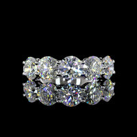 14K White Gold Five Stone Eternity Band with Round Brilliant Cut Lab Diamonds - 2.95 Carat Total Weight - Covaloro Fine Jewelry