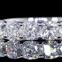 14K White Gold Five-Stone Eternity Band with Square Cushion Brilliant Cut Lab Diamonds - 1.02 Carat Total Weight - Covaloro Fine Jewelry